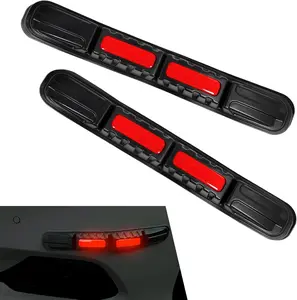 PCS Reflective Car Bumper Guard Strips, ."x."Car Front&Rear Bumper Protector Trim, TPU AntiScratch AntiCollision Bumper Protector Stickers for Cars SUVs Pickup Trucks (Red)