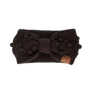 Boutique C.C Cable Knit Knot Headband Beanie - Cozy Western Winter Wear