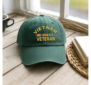 Vietnam Veteran Embroidered Baseball Cap Vietnam Veteran Embroidery Hat Military Wash Cap Gift for Veteran Father Grandpa Papa Embroidered Cap