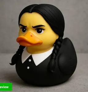 Addams Gothic Girl Wednesday Duck Figure Toy