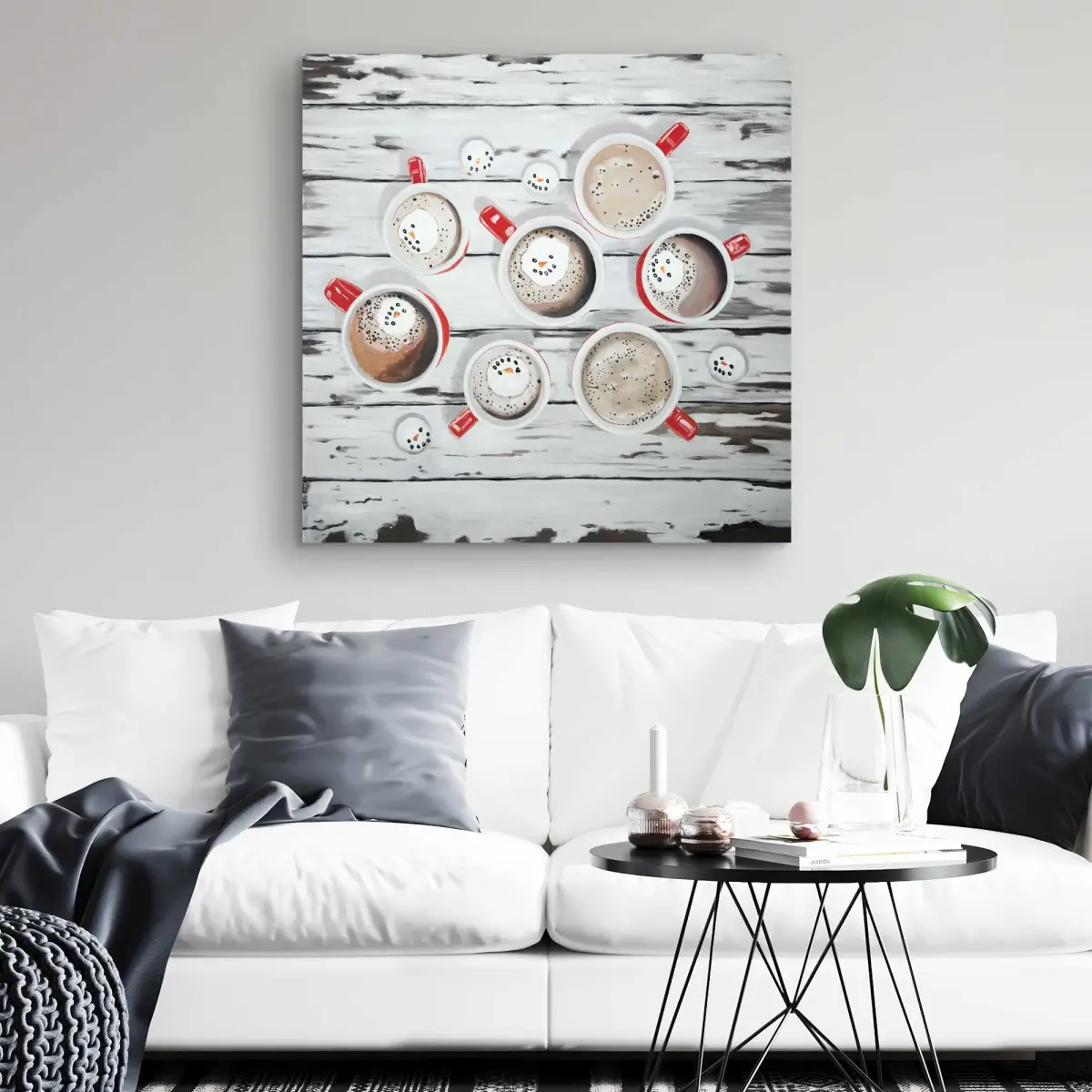212 MAIN Rustic Hot Chocolate Food Wall Artwork - 32x32 in. High-Def Food Photo Print, Cream-Toned Home Decor, Festive Gifting Option
