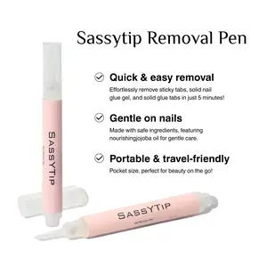 SASSYTIP New Nail Glue Remover Pen, Nail Glue Remover For Press On Nails, Click&Remove Pen Design, For Fake Nails Debonder Adhessive Remover Acetone-free, 3ml/0.11fl oz Polish Manicure Gel