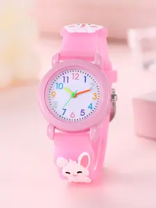 Adorable Girl Kids, Child Watch, Cute Electronic Analog Timepiece, Resin Material Quartz Movement, Ideal for School & Daily Use