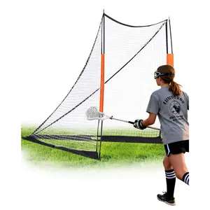 VEVOR Lacrosse Goal, 6' x 6' Lacrosse Net, Portable Lacrosse Goal with Carry Bag, Fiberglass Rod Backyard Lacrosse Training Equipment, Easy Setup Collegiate Goal, Perfect for Youth Adult Training