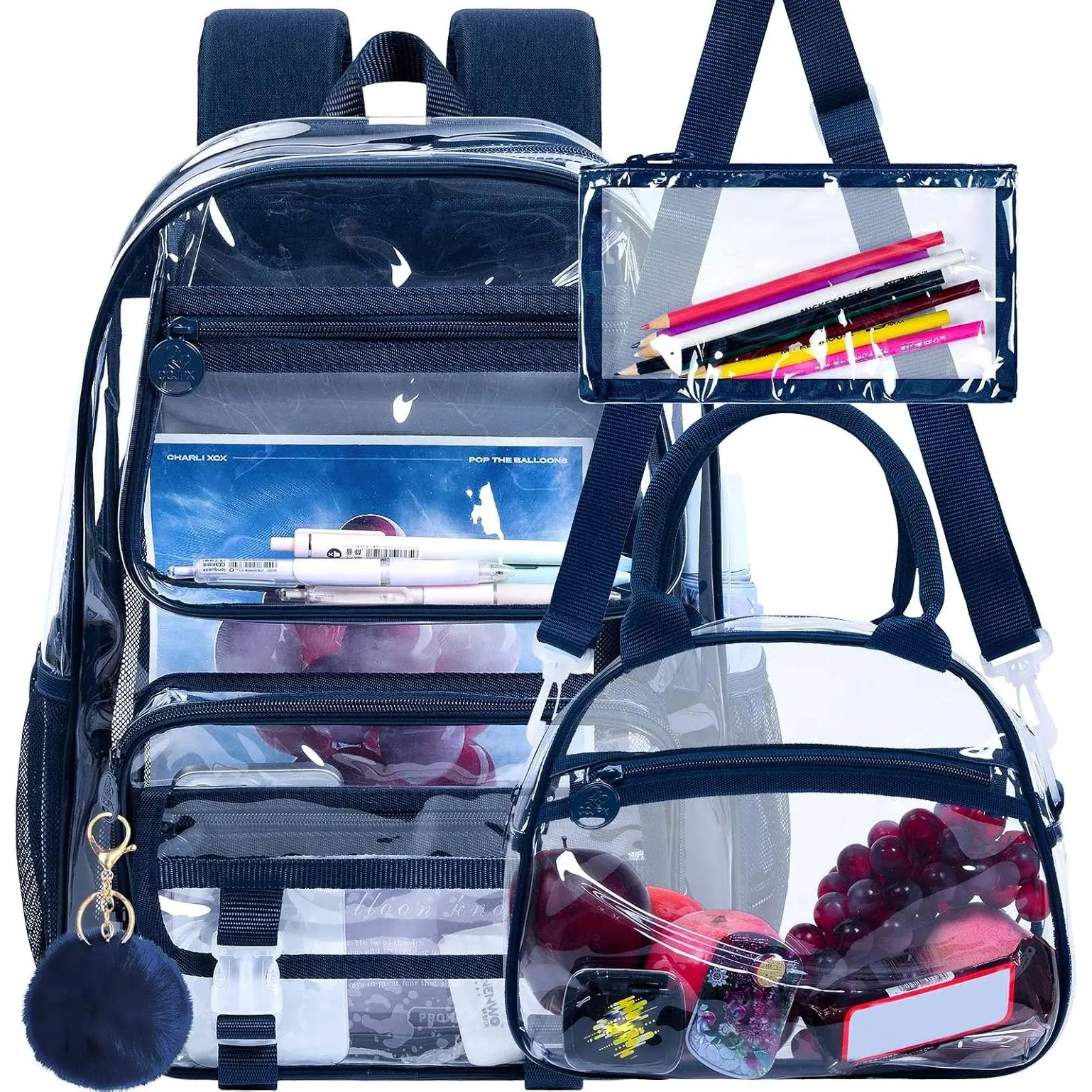 Blue Clear Backpack Set