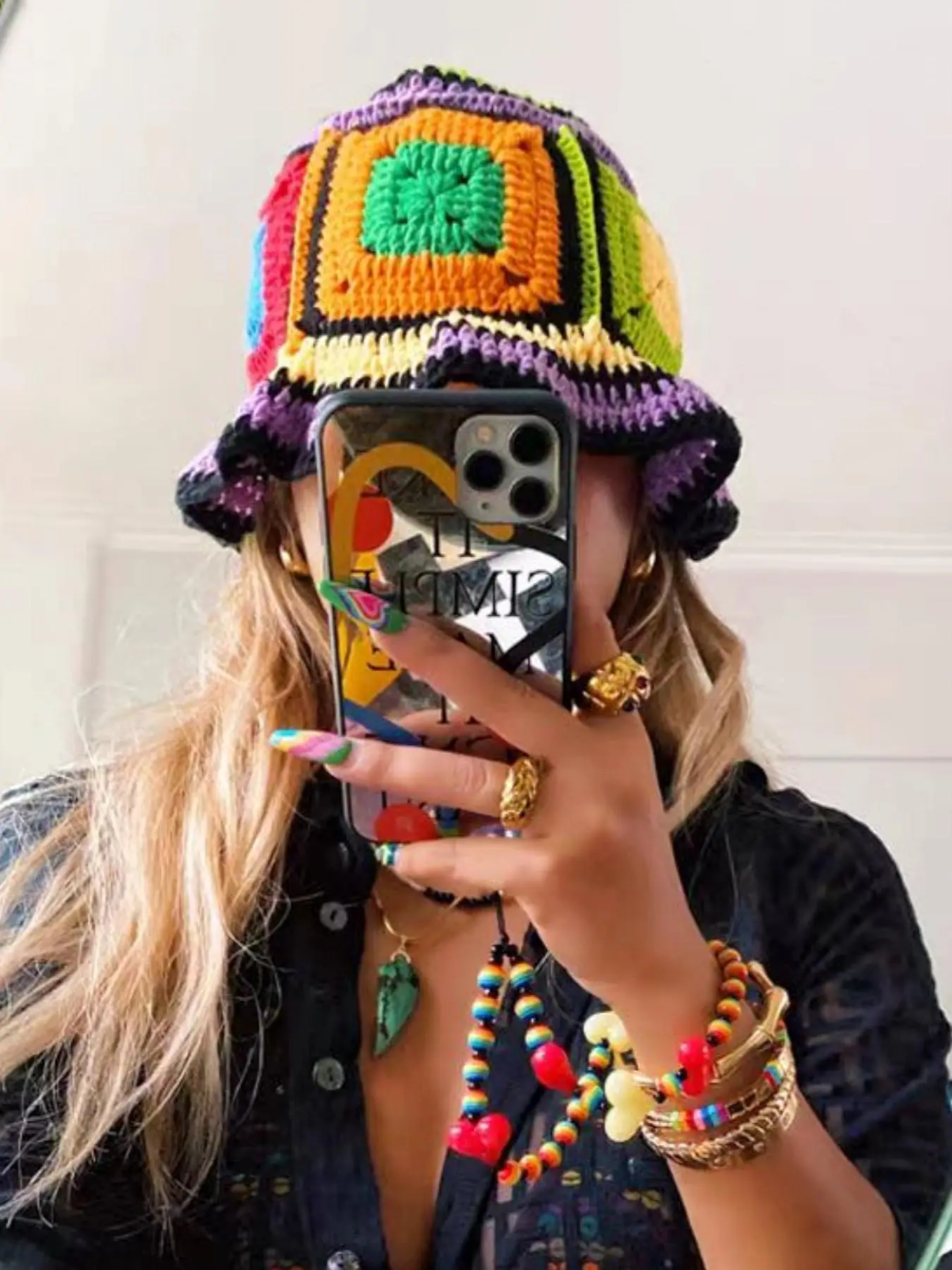 Colorblock Letter Print Knit Hat, Street Style Bucket Hat for Women & Men, Fashion Accessories for Party, Pride 2025, LGBTQ, Daily Clothing Decor