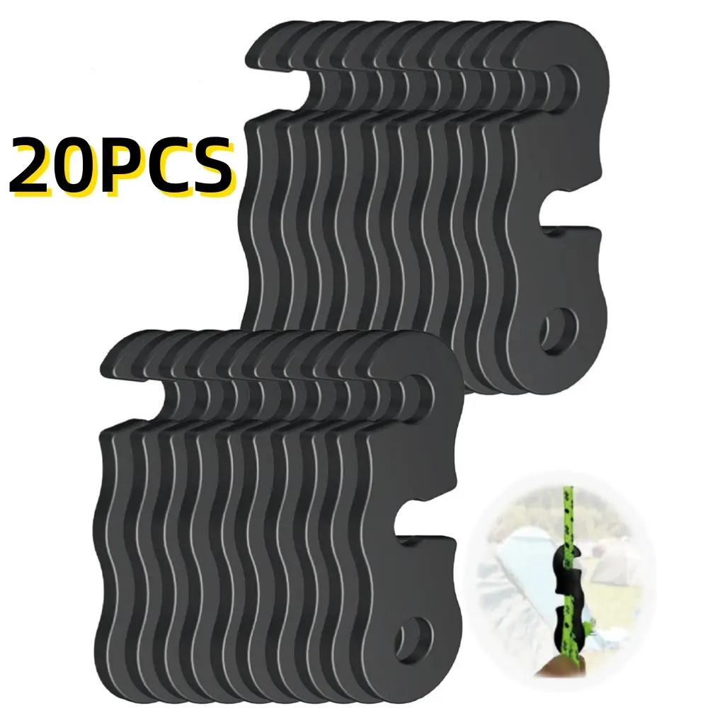 20PCS Tent Rope Adjusters,S-Shaped Wind Rope Buckles, Tent Rope Tensioner, Non-slip Rope Adjuster, Suitable for Outdoor Camping and Hiking - Essential Accessories for Tents
