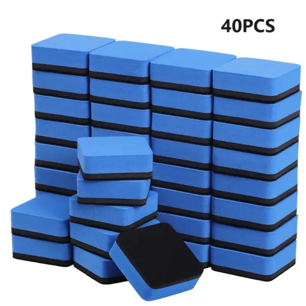 40-Pack Strong Magnet Backed Whiteboard Erasers, Portable and Convenient for Office, Classroom, and Teaching