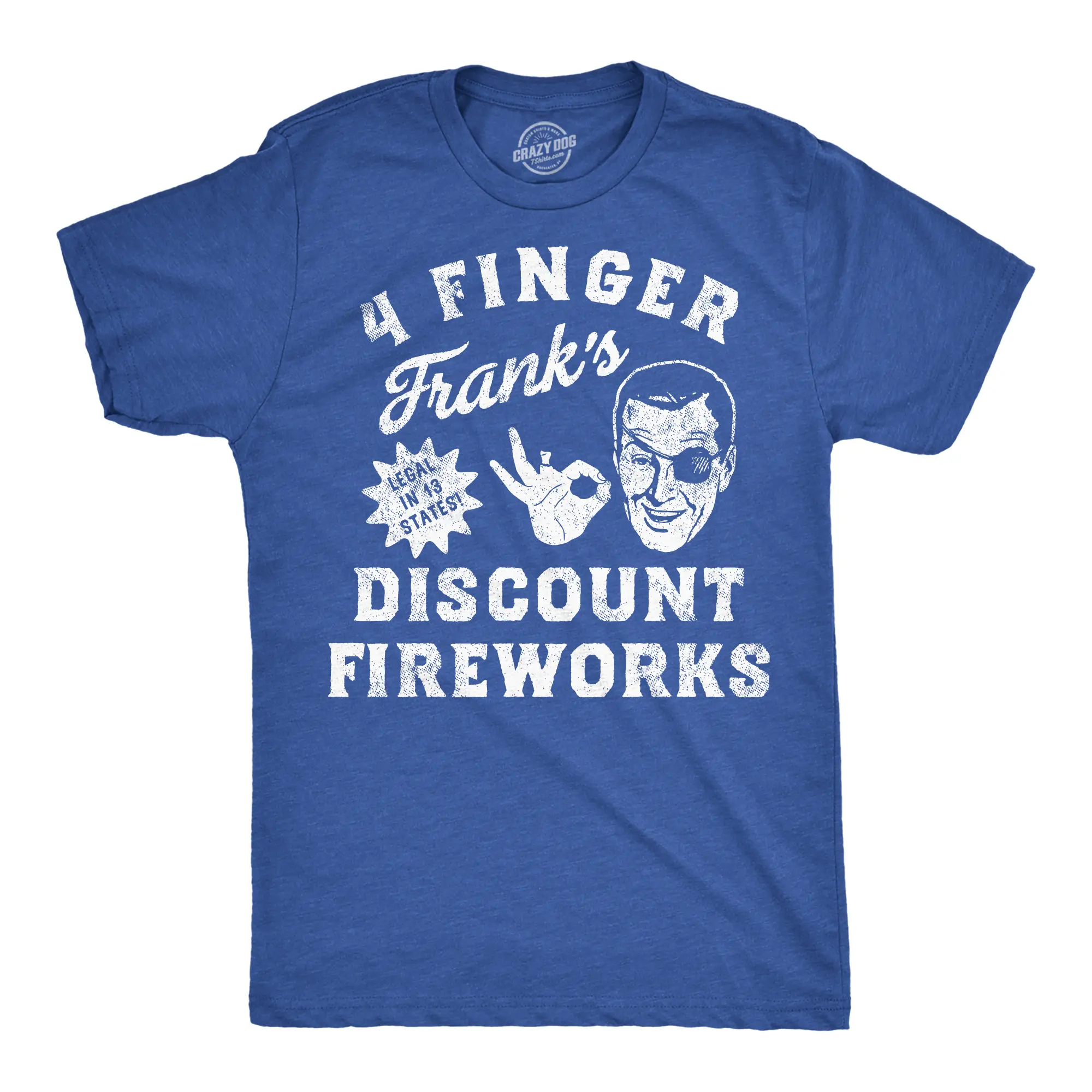 Mens Funny T Shirts 4 Finger Franks Discount Fireworks Sarcastic Fourth Of July Graphic Novelty Tee for Men Mens Funny T Shirts Cool Vintage Fashion T-Shirt Gift Classic Menswear Patriotic Shirts for Men Funny Royal - 4