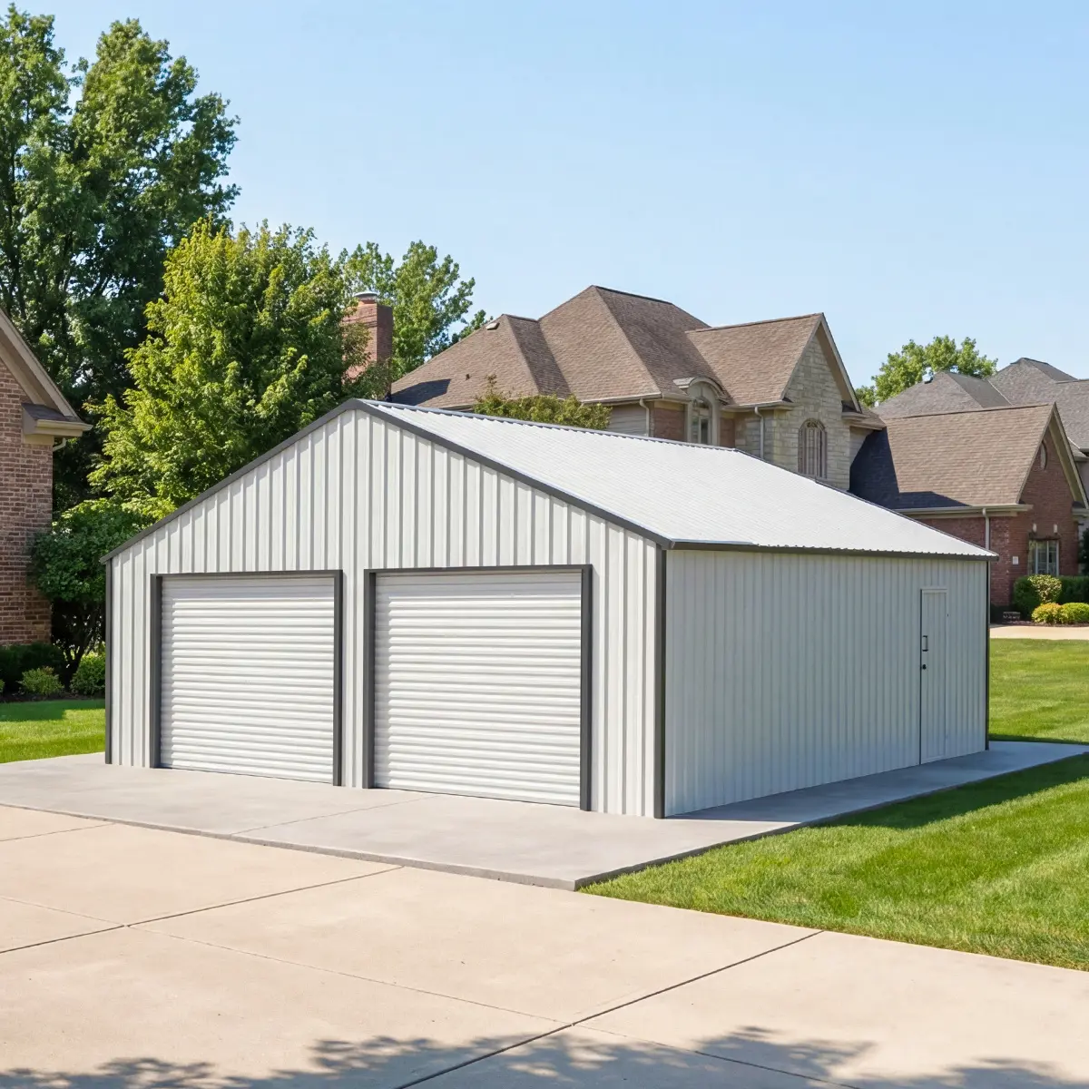 25 Ft. W X 33 Ft. D Outdoor Metal Storage Shed Garage Shed With Two Doors