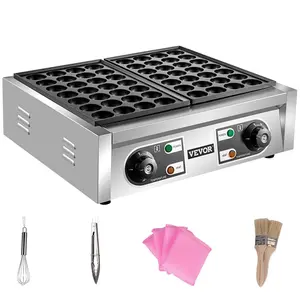 VEVOR Commercial Takoyaki Maker, 56PCs Japanese Octopus Fish Ball Machine, 2kW Heating Takoyaki Grill Maker, Octopus Meatball Machine with 2 Non-Stick Plates, Fish Ball Maker with Independent Temp Con