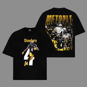 DK Metcalf 4 For Steelers Nation Cotton T-Shirt, Steelers Nation Outfit, Game Day Outfits, Gift For Football Fans, Football Graphic Tee
