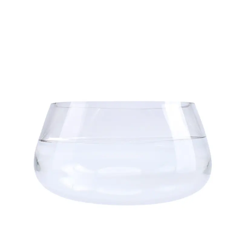 Crystal-Clear Glass Round Aquarium Tank, 18*9cm Compact Easy-Care Tank with Excellent Transparency, Great Gift for Office Workers for Office Desks & Home Use (Suitable for Fish, Turtles, Hydroponic Plants)