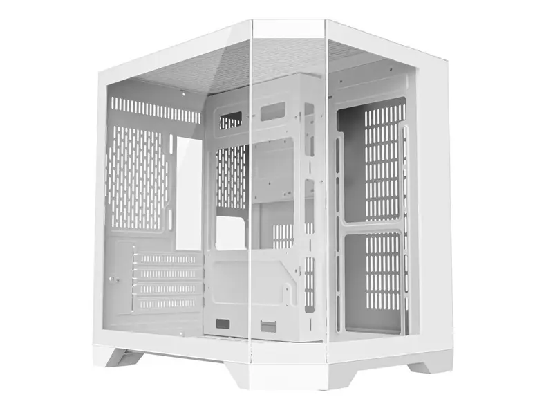 DIYPC DIY-CUBE03-W White Dual USB3.0 Tempered Glass Micro ATX Gaming Computer Case w/ 3 x Tempered Glass Panel