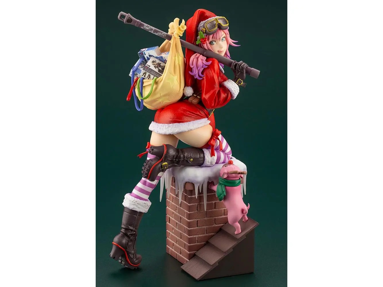 Kotobukiya SV316 Christmas-Themed 1/7 Scale Plastic Anje Come Down the Chimney Bishoujo Statue, Detailed Sculpt Decoration