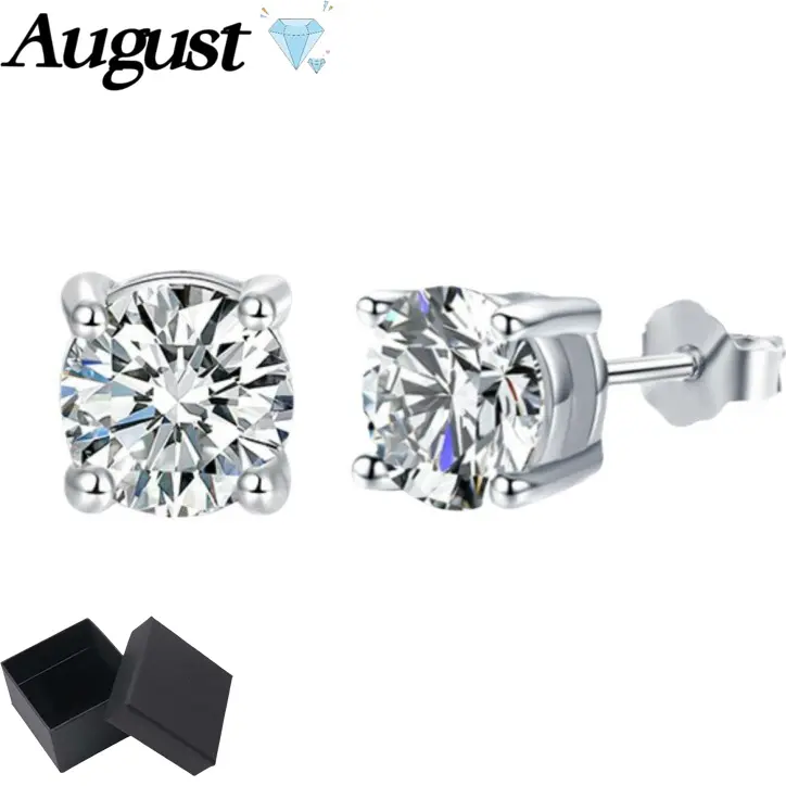 Solitaire Stud Earrings for Women, 1ct Sparkling Cubic Zirconia, Hypoallergenic Minimalist Ear Jewelry, Cz Earrings, Elegant Minimalist Earrings