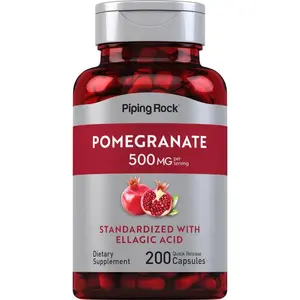 Piping Rock Pomegranate Extract | 500mg | 200 Capsules | Standardized with Ellagic Acid | Non-GMO, Gluten Free Supplement