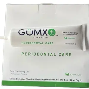 GumX Defender Plus Antimicrobial Oral Gel 1.7% Hydro Perox 3 oz Tube for Periodontal Care - Snack