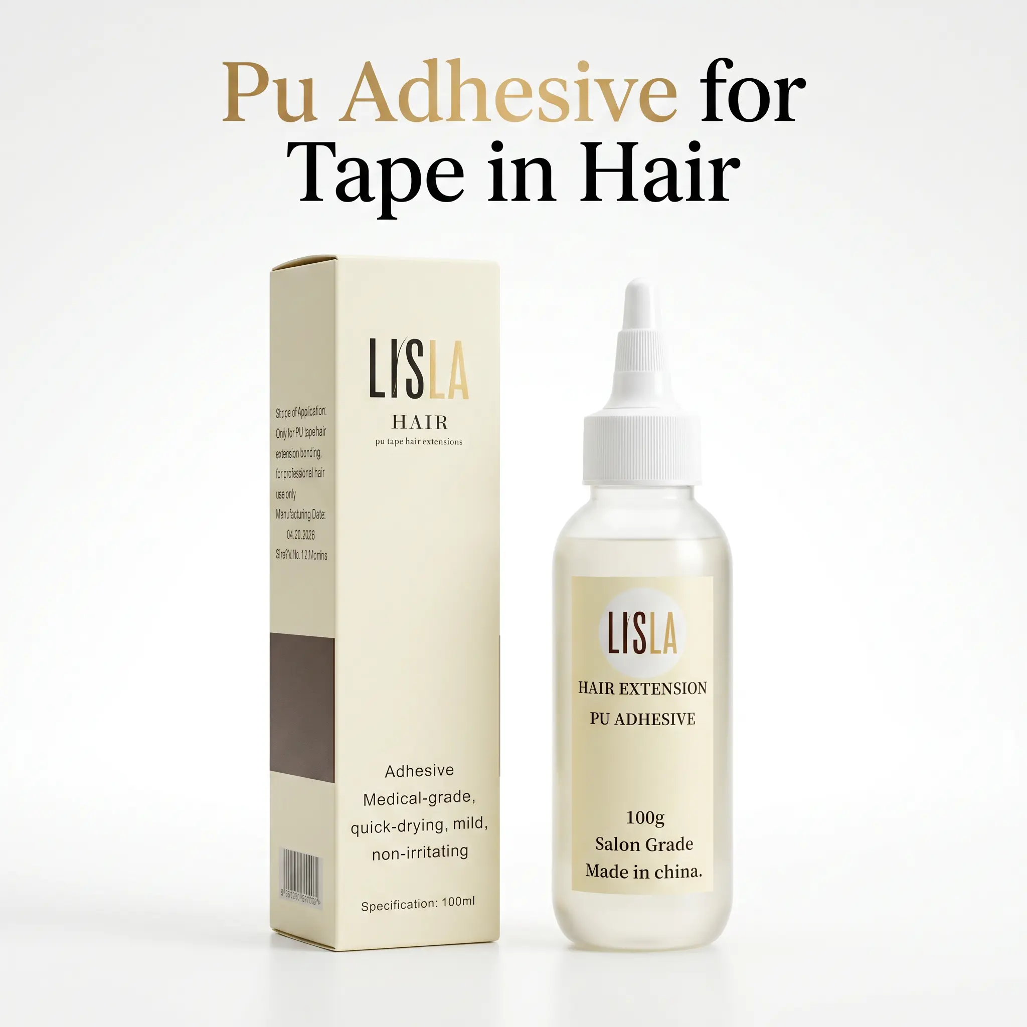 Hair Extension Glue Tape In Weft Hair Production Clear formula, 100ml per bottle