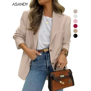 Women's  Blazer - Single Breasted Lapel Button Down Suit Jacket, Loose Fit Office Work Blazer for ALL Seasons, Casual Fashion Outerwear