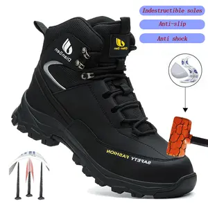 New Safety Shoes Anti-smash Anti-puncture Work Shoes Breathable Lightweight Work Sneakers Indestructible Protective Boots new steel toe shoe
