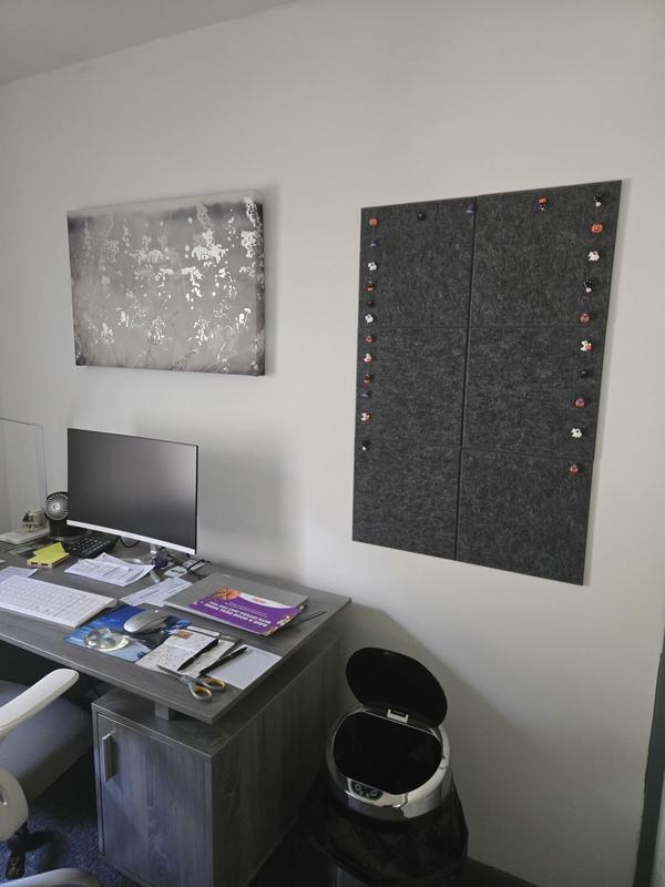 Large Cork Board 36" x 24", 6 Pack Felt Bulletin Board with 30 Pushpins, Cork Boards Alternative with Self-Adhesive Strips, Felt Wall Tiles Pin Boards for Walls Office Home School Decor-Dark Gray girl room accessories kitchen decor kitchen decor sets