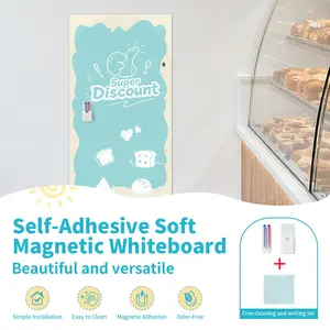 Magnetic Rectangular Wall Board 50x90 Cm, Peel and Stick Magnetic Board for Game Room, Home Office, Study, Includes To-Do List