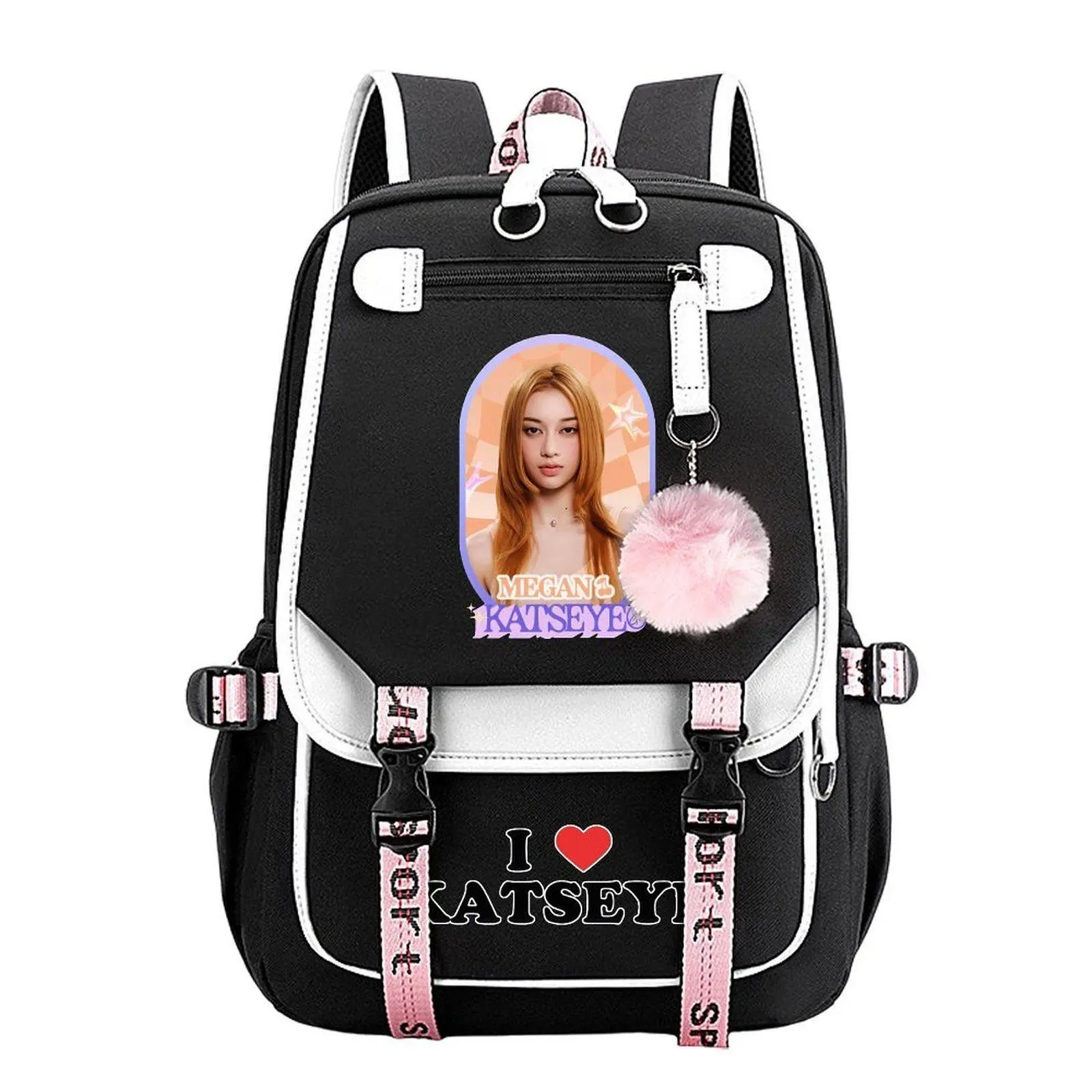 Katseye Megan Tendy Youth School Backpack for Teens Girls Boys, Large Capacity Laptop Bookbag, Back to School Supplies Birthday Gift for Students