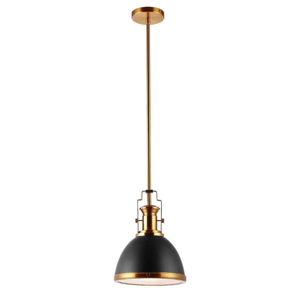 JONATHAN Y Ruth Classic Brass Gold-White Metal-Glass LED Ceiling Pendant Lamp, ETL Listed, AC Power Supply, Line Voltage, Bulb Included, LED-Compatible Dimmers, Ceiling Up to 10 ft, for Living Room, Kitchen