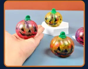 Halloween Pumpkin Stress Ball, TPR Water Bead Filled Squeeze Toy, Spooky Squishy Fidget Toy for Anxiety Relief, Perfect 2026 Children's Day & Halloween Gift
