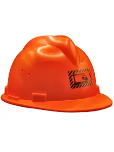 Deluxe Orange V-Shaped Construction Helmet With Adjustable Headband