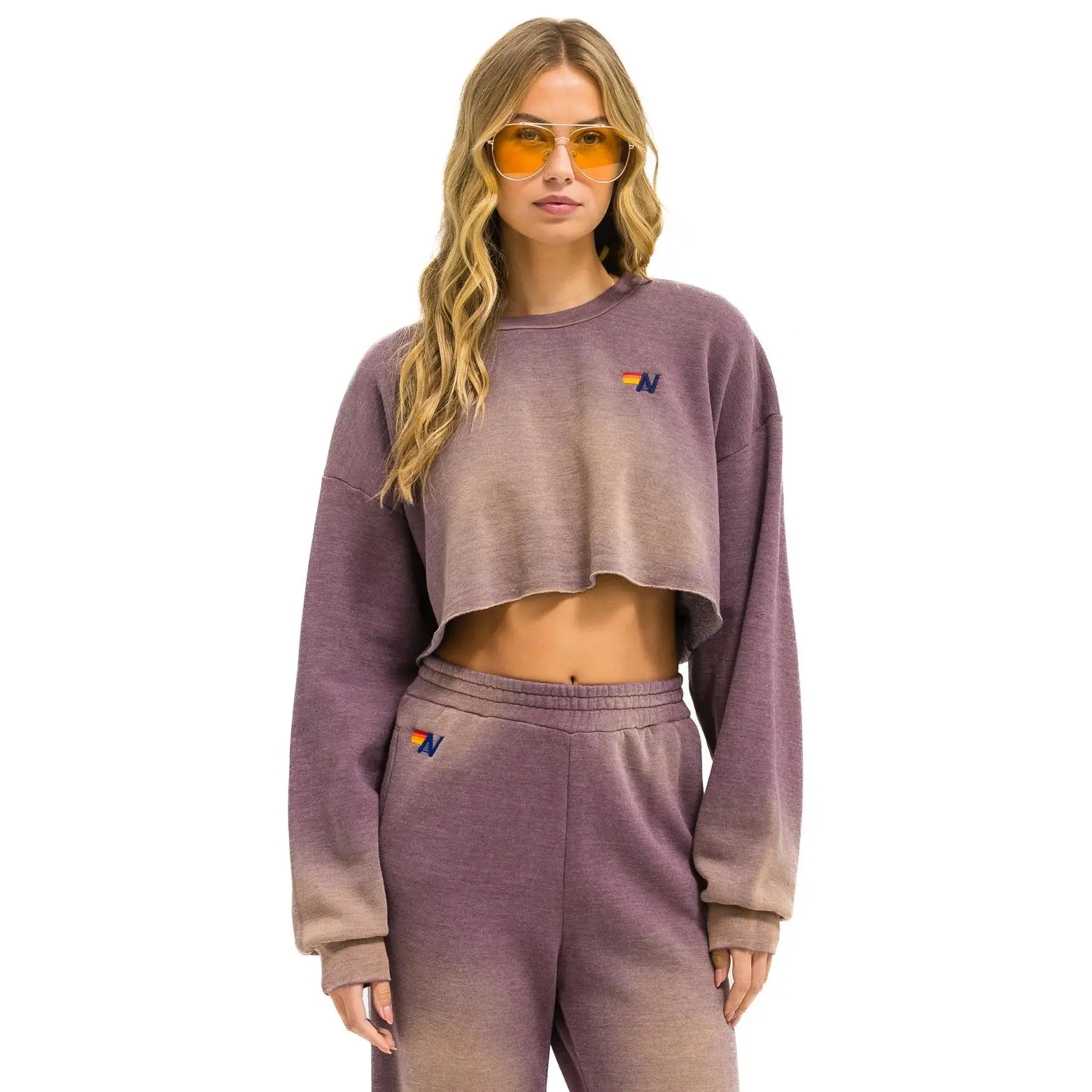 ESSENTIAL CROPPED CREW SWEATSHIRT RELAXED - FADED MOCHA