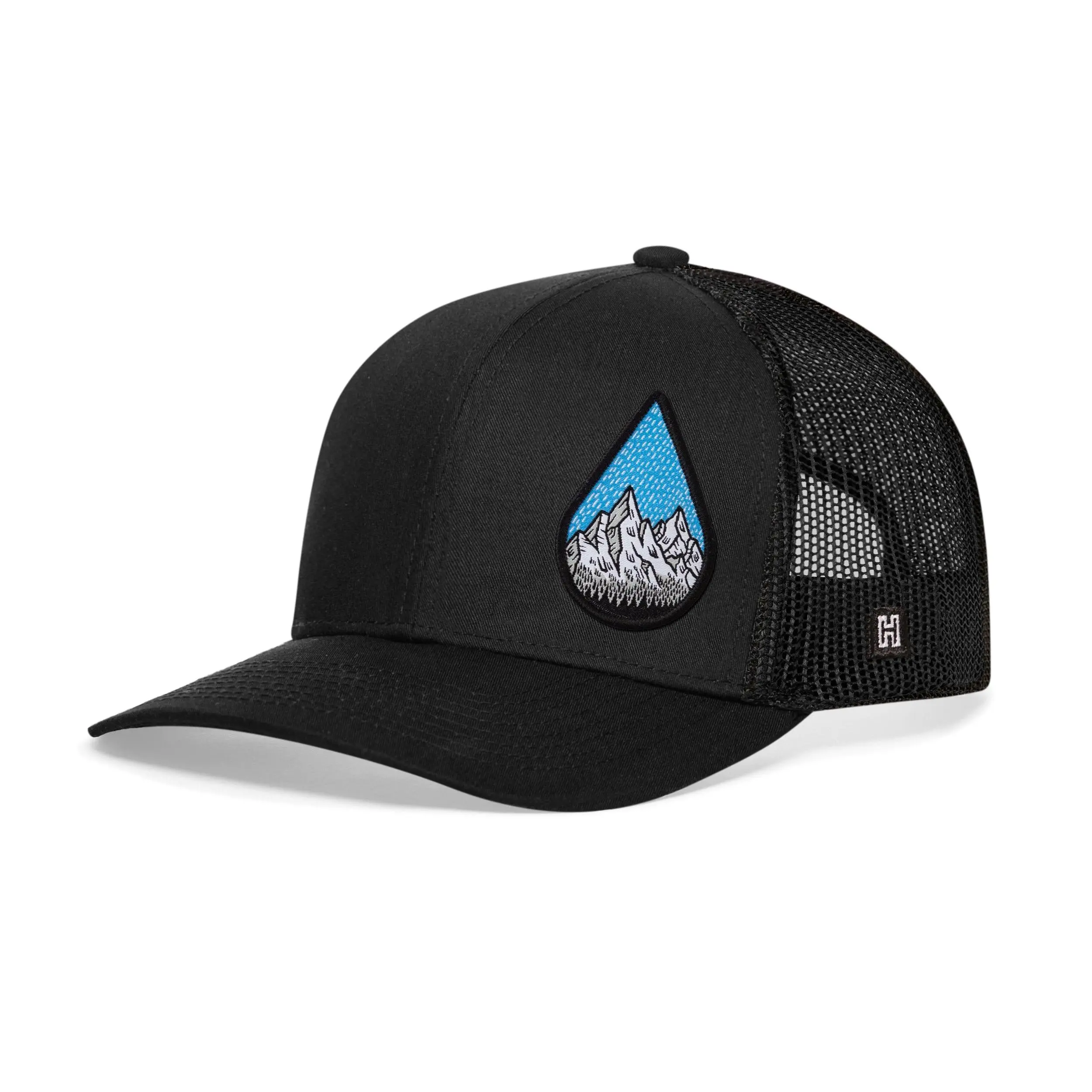 Raindrop Mountain and Trees Trucker Hat  |  Outdoors Snapback