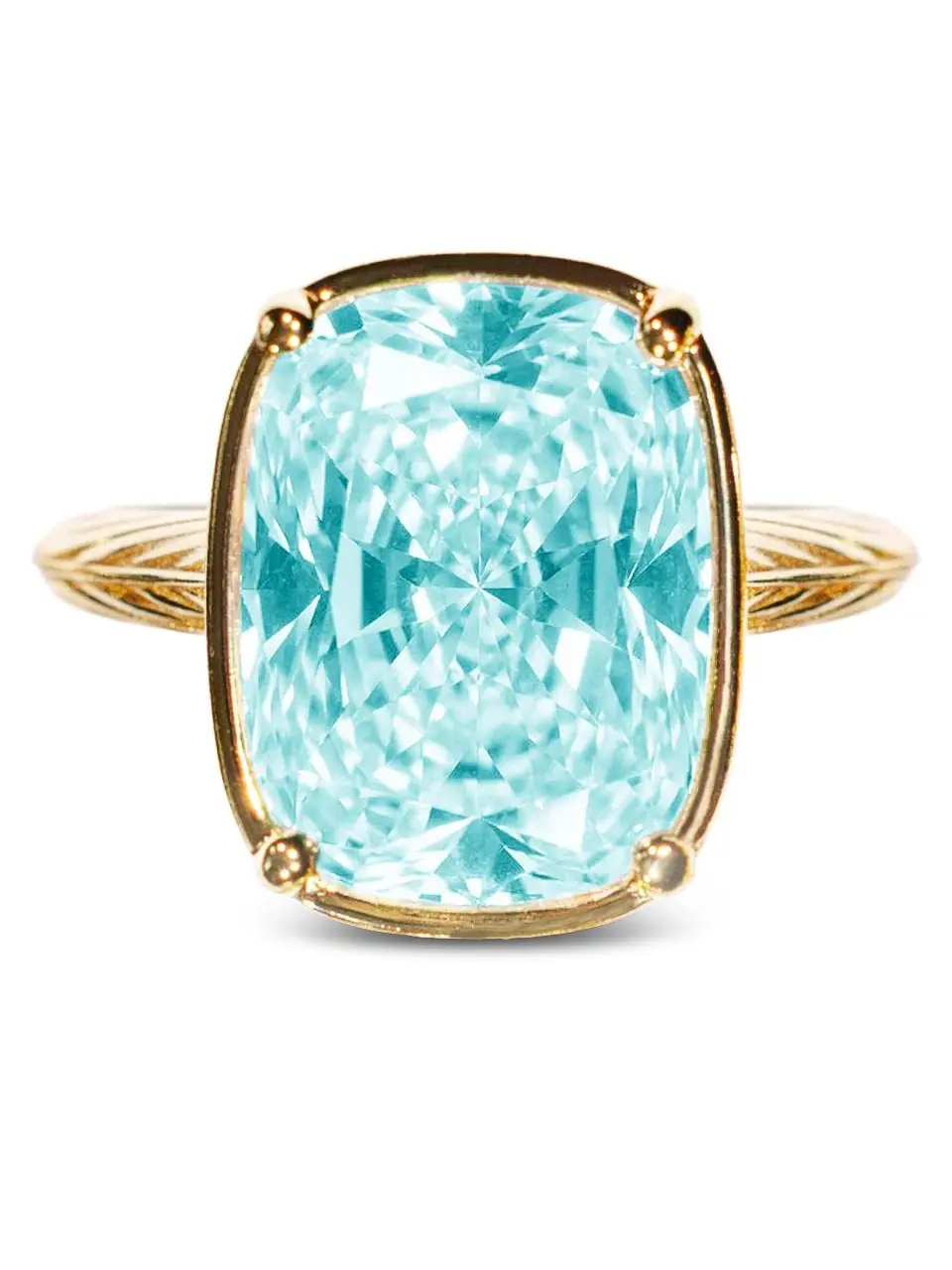 Sterling Silver Elongated Cushion Aquamarine CZ Cocktail Ring Sterling Silver Elongated Cushion Aquamarine CZ Cocktail Ring