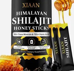 Shilajit Honey Sticks for Men & Women, Pure Himalayan Honey Shilajit with 85+ Trace Minerals, 75%+ Fulvic Acid for Energy Boost, Immune Support 30 Sticks