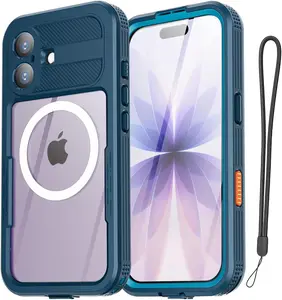 For iPhone 16/16 Pro/16 Pro Max Case, Anti-Drop, IP68 Waterproof and Dustproof Protective Case, [Compatible with MagSafe] [Built-in Screen Protector] Full Body Heavy-Duty and Durable Phone Case