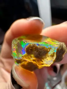 Ethiopian Water Opal Specimen with rainbow “bubble” fire Opal