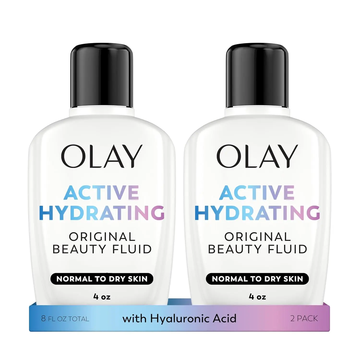 Olay Face Moisturizer, Active Hydrating Beauty Fluid Lotion, Original Facial Moisturizer, 4 Oz.(Pack of 2)