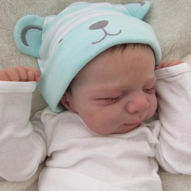 19inch Realistic Reborn Girl Doll Full Body Soft PVC 3D Painted Light Beige with Visible Veins Includes Outfit Pacifier Bottle Children's Collectible Newborn Toy with Sleep Function and Pacifier