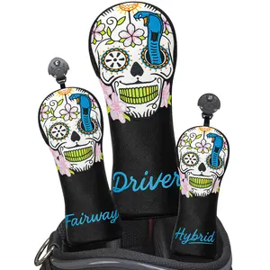 Cobra Mask Design Style Golf Club Covers for Driver, Fairway, Hybrids, Head Covers for Golf Clubs, Funny Driver Headcover, Unisex, Golf Accessories