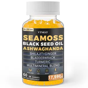 VTMGO Sea Moss Supplement - All-in-One Multivitamin with  oregano Black Seed Oil, Ashwagandha & 15+ Extra Strength Ingredients - 60 GUMMIES - Natural, Healthcare Fitness Dietary Edible Bathroom