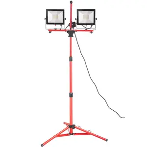 LED Light with Stand, 20000 Lumen Dual-head LED Light with 27.6-68.1 Adjustable and Foldable Tripod Stand, IP65 Waterproofed LED Tripod Light, with 5000 Kelvin Color Temperatu