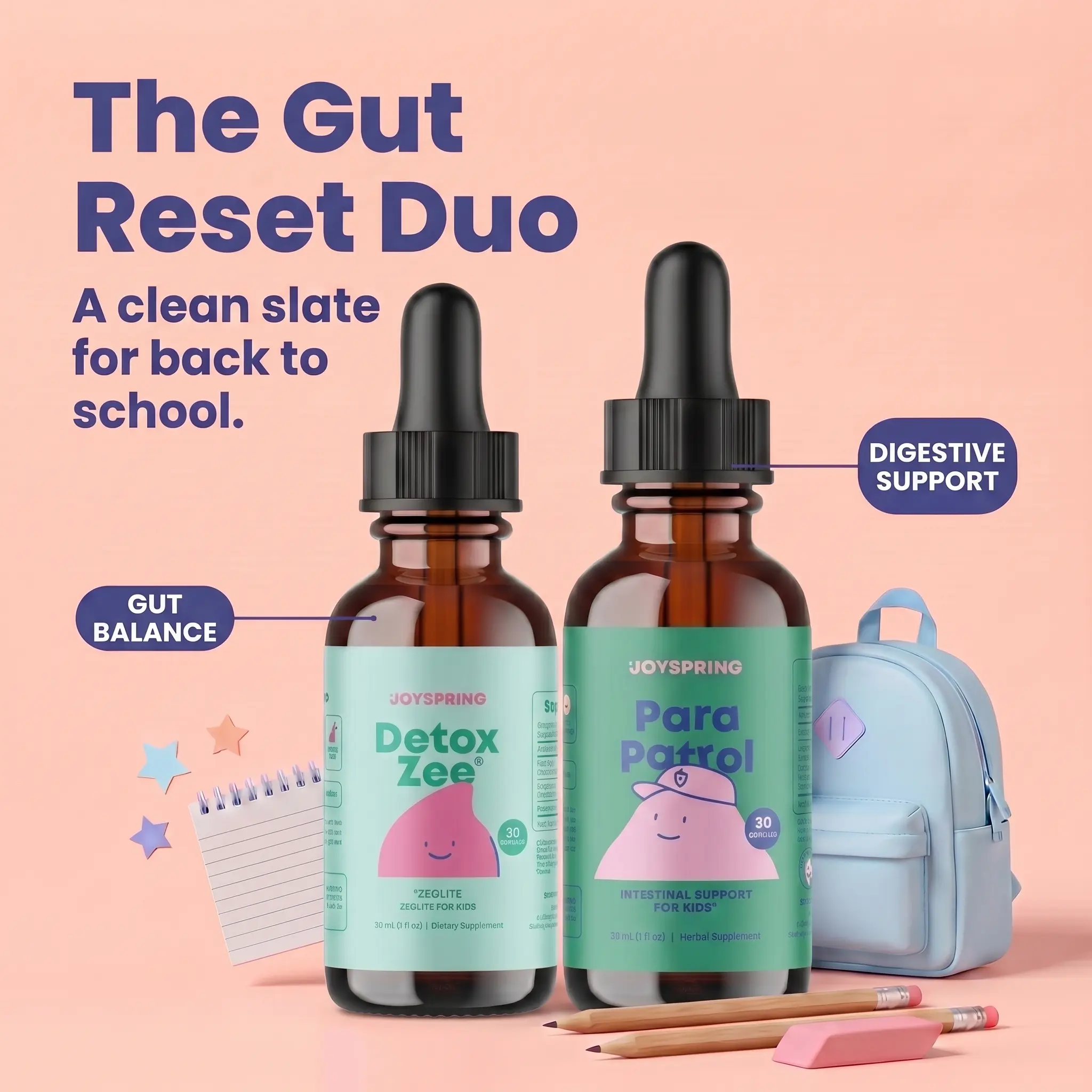 JoySpring Gut Balance & Detox Support Bundle | DetoxZee + Para Patrol Liquid Cleanse JoySpring Gut Balance & Detox Support Bundle | DetoxZee + Para Patrol Liquid Cleanse