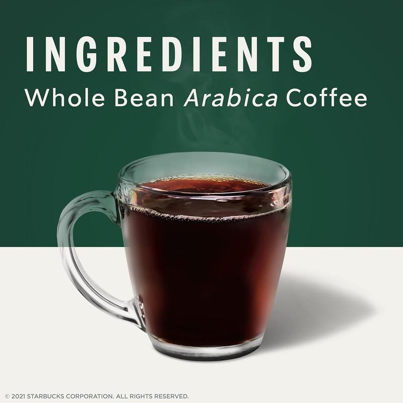 Starbucks Whole Bean Coffee, Dark Roast Coffee, Espresso Roast, 100% Arabica, 6 bags (18 oz each)