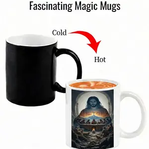 Heat-Sensitive Bible Graffiti Printed Color Changing Ceramic Cup, 11oz Sublimation Magic Reusable Drinkware, High-Quality Kitchenware for Birthday Gifting