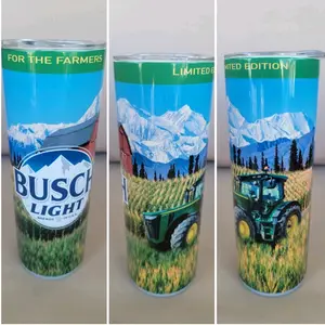 Busch Light Farmers Edition 20oz Tumbler w/ lid & straw