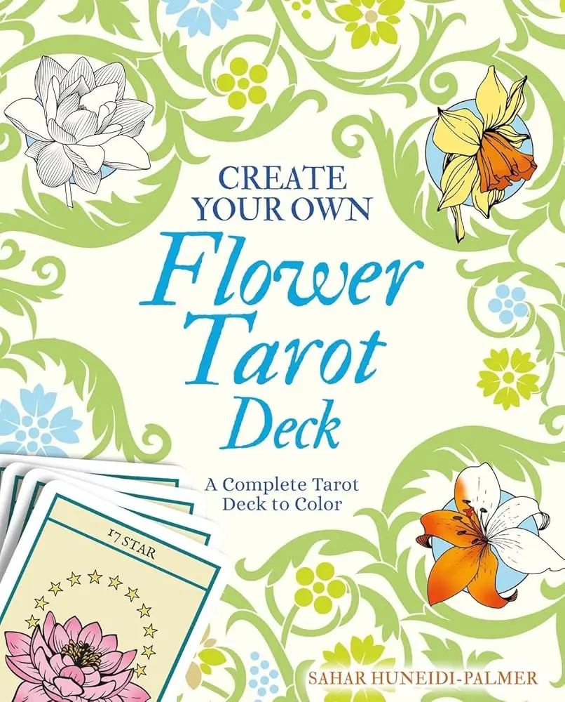 DIY Flower Tarot Card Deck Craft Kit - Coloring Game for Toys & Hobbies Enthusiasts, Creative Meditation Relaxation Activity Tarot Card Set
