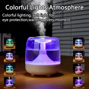 1pc USB-Powered Air Humidifier with Color Night Light, Quiet Operation, Noiseless Humidifier, Visible Water Level Indicator, Desktop Humidifier with for Bedroom, Living Room, Study Room, USB Humidifier Machine
