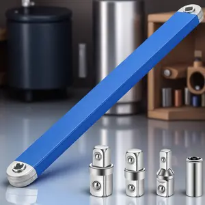 High Torque Socket Wrench Set with 3/8 Inch Extension Bar, Adapters, Heavy Duty Tools for Auto Repair and DIY