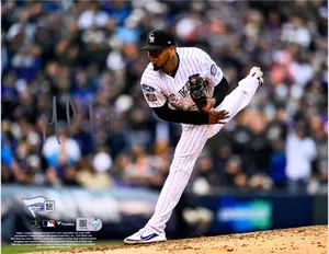 German Marquez Colorado Rockies Autographed 8" x 10" Pitching Photograph - Fanatics Authentic Certified